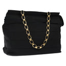 Salvatore Ferragamo Vala Tote Bag Nylon Black Gold Auth 139557-1