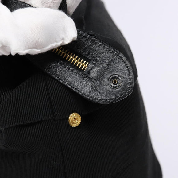 Salvatore Ferragamo Vala Tote Bag Nylon Black Gold Auth 139557