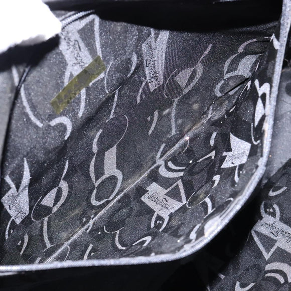 Salvatore Ferragamo Vala Tote Bag Nylon Black Gold Auth 139557