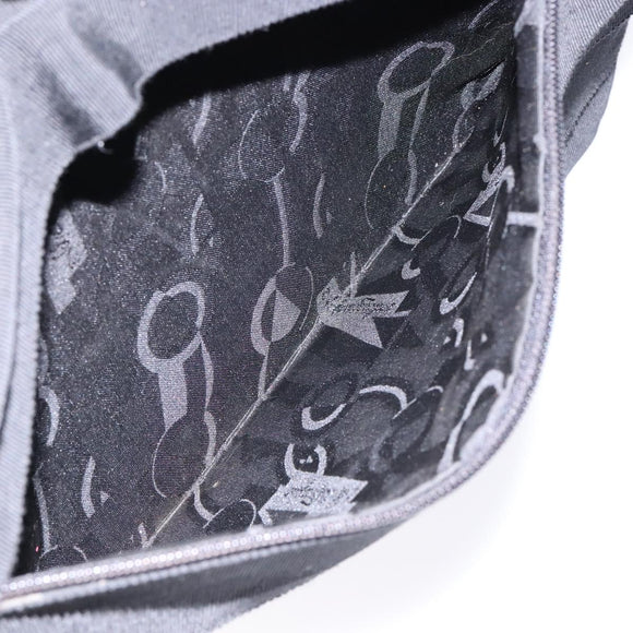 Salvatore Ferragamo Vala Tote Bag Nylon Black Gold Auth 139557