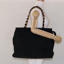 Salvatore Ferragamo Vala Tote Bag Nylon Black Gold Auth 139557-22