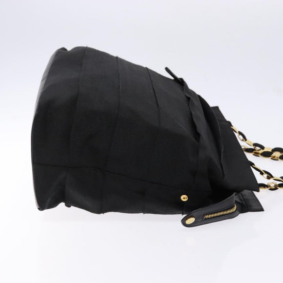 Salvatore Ferragamo Vala Tote Bag Nylon Black Gold Auth 139557