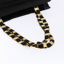 Salvatore Ferragamo Vala Tote Bag Nylon Black Gold Auth 139557-7