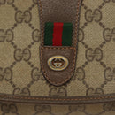 GUCCI GG Supreme Web Sherry Line Clutch Bag PVC Beige 156 01 031 Auth 139574-17