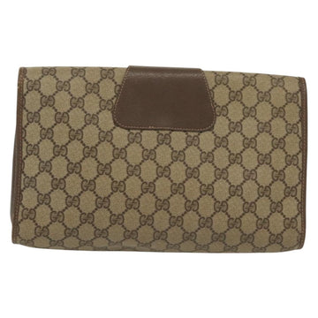 GUCCI GG Supreme Web Sherry Line Clutch Bag PVC Beige 156 01 031 Auth 139574 - 0