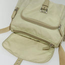 PRADA Shoulder Bag Nylon Ivory Silver Auth 139575-10