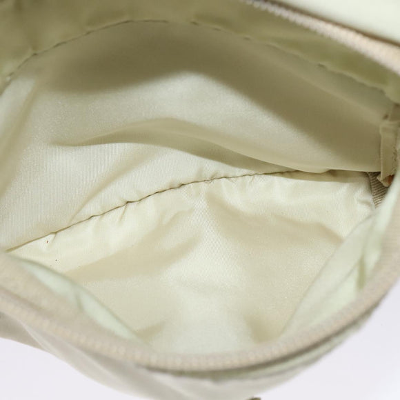 PRADA Shoulder Bag Nylon Ivory Silver Auth 139575