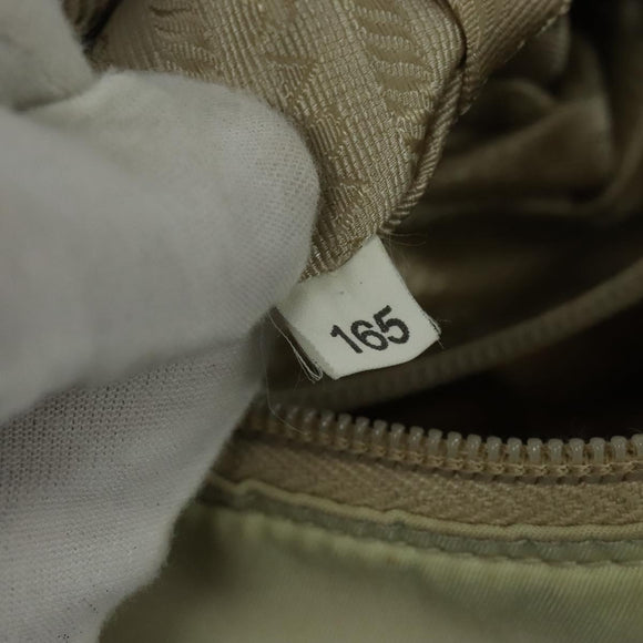 PRADA Shoulder Bag Nylon Ivory Silver Auth 139575