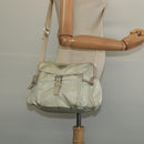 PRADA Shoulder Bag Nylon Ivory Silver Auth 139575-23