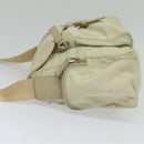 PRADA Shoulder Bag Nylon Ivory Silver Auth 139575-3