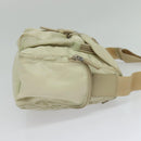 PRADA Shoulder Bag Nylon Ivory Silver Auth 139575-4