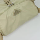 PRADA Shoulder Bag Nylon Ivory Silver Auth 139575-6
