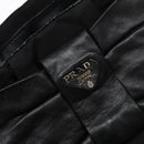 PRADA Hand Bag Nylon Silver Black Auth 139576-18