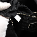 PRADA Hand Bag Nylon Silver Black Auth 139576-12