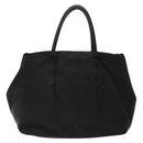 PRADA Hand Bag Nylon Silver Black Auth 139576-2