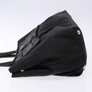 PRADA Hand Bag Nylon Silver Black Auth 139576-4