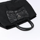 PRADA Hand Bag Nylon Silver Black Auth 139576-6