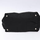 PRADA Hand Bag Nylon Silver Black Auth 139576-5