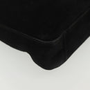 Salvatore Ferragamo Shoulder Bag Suede Black Gold Auth 139577-10