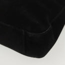 Salvatore Ferragamo Shoulder Bag Suede Black Gold Auth 139577-13