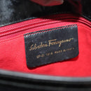 Salvatore Ferragamo Shoulder Bag Suede Black Gold Auth 139577-15