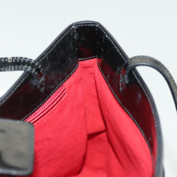 Salvatore Ferragamo Shoulder Bag Suede Black Gold Auth 139577