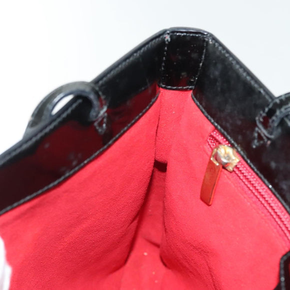 Salvatore Ferragamo Shoulder Bag Suede Black Gold Auth 139577