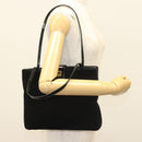 Salvatore Ferragamo Shoulder Bag Suede Black Gold Auth 139577-21