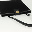 Salvatore Ferragamo Shoulder Bag Suede Black Gold Auth 139577-6