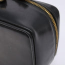 GUCCI Bamboo Vanity Hand Bag Patent leather Navy Gold 032 1705 0151 Auth 139591-9