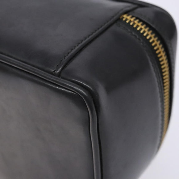 GUCCI Bamboo Vanity Hand Bag Patent leather Navy Gold 032 1705 0151 Auth 139591