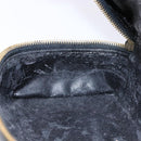 GUCCI Bamboo Vanity Hand Bag Patent leather Navy Gold 032 1705 0151 Auth 139591-19