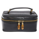 GUCCI Bamboo Vanity Hand Bag Patent leather Navy Gold 032 1705 0151 Auth 139591-13