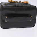 GUCCI Bamboo Vanity Hand Bag Patent leather Navy Gold 032 1705 0151 Auth 139591-7