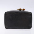 GUCCI Bamboo Vanity Hand Bag Patent leather Navy Gold 032 1705 0151 Auth 139591-5