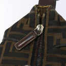 FENDI Zucca Canvas Vanity Pouch Black Brown Auth 139592-16