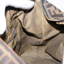 FENDI Zucca Canvas Vanity Pouch Black Brown Auth 139592-19