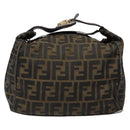 FENDI Zucca Canvas Vanity Pouch Black Brown Auth 139592-2