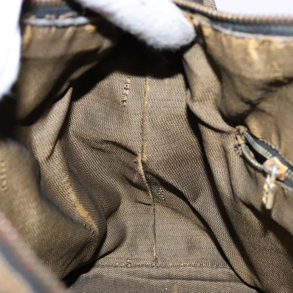 FENDI Zucca Canvas Vanity Pouch Black Brown Auth 139592