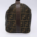 FENDI Zucca Canvas Vanity Pouch Black Brown Auth 139592-4