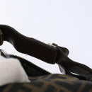 FENDI Zucca Canvas Vanity Pouch Black Brown Auth 139592-7