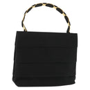 Salvatore Ferragamo Vala Hand Bag Canvas Black Gold Auth 139593-1