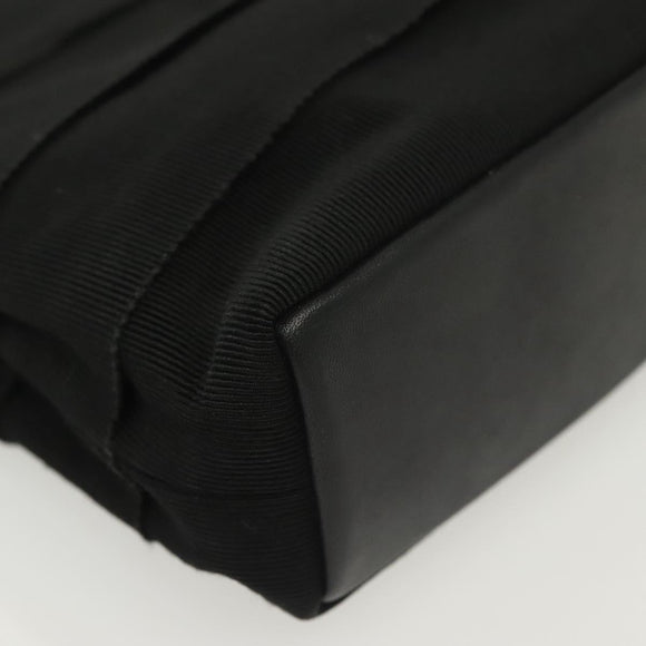 Salvatore Ferragamo Vala Hand Bag Canvas Black Gold Auth 139593