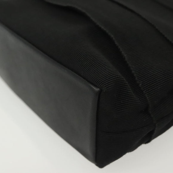 Salvatore Ferragamo Vala Hand Bag Canvas Black Gold Auth 139593