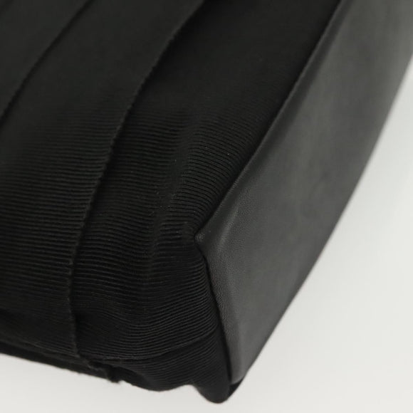 Salvatore Ferragamo Vala Hand Bag Canvas Black Gold Auth 139593