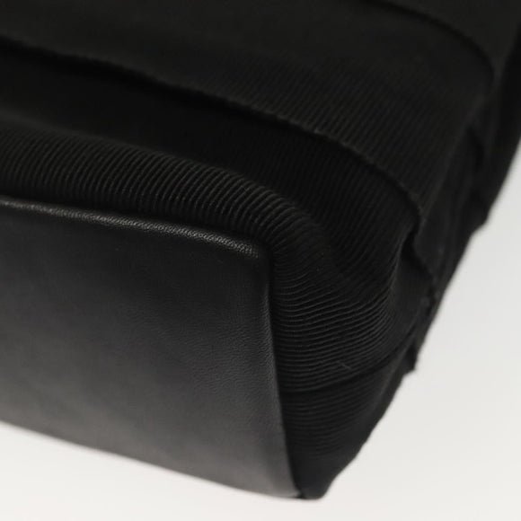 Salvatore Ferragamo Vala Hand Bag Canvas Black Gold Auth 139593