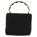 Salvatore Ferragamo Vala Hand Bag Canvas Black Gold Auth 139593-13