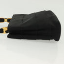 Salvatore Ferragamo Vala Hand Bag Canvas Black Gold Auth 139593-4