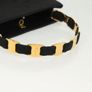 Salvatore Ferragamo Vala Hand Bag Canvas Black Gold Auth 139593-7