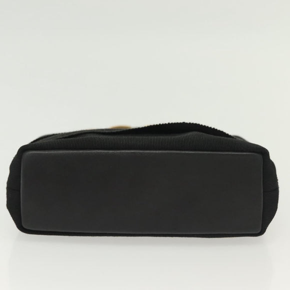 Salvatore Ferragamo Vala Hand Bag Canvas Black Gold Auth 139593